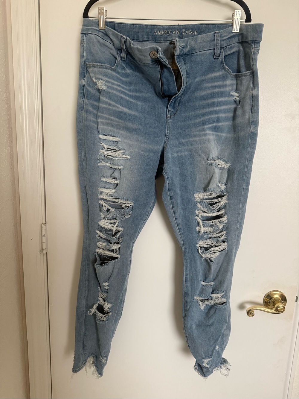 American Eagle Light Blue Distressed Ripped Jeans